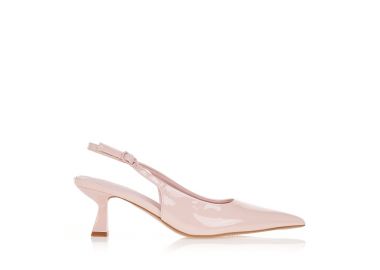 Γόβες slingback σε λουστρίνι ΡΟΖ - Tsoukalas - 