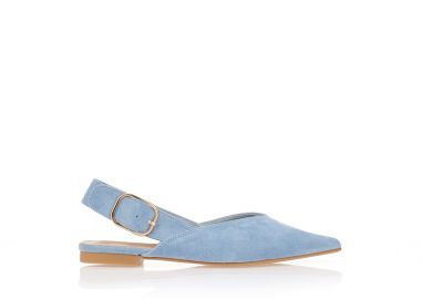 Γόβες slingback σουέτ ΜΠΛΕ - Tsoukalas - 