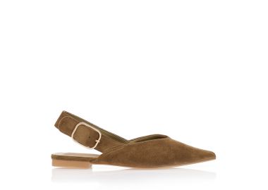 Γόβες slingback σουέτ ΠΡΑΣΙΝΟ - Tsoukalas - 