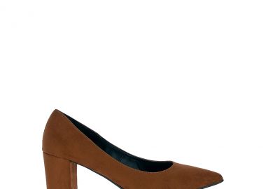 Γόβες ταμπά σουέτ μυτερές με χαμηλό τακούνι ΤΑΜΠΑ - Tsoukalas - 