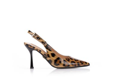 Γόβες TSOUKALAS animal print λουστρίνι μυτερές ΛΕΟΠΑΡ - Tsoukalas - 