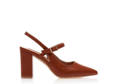 Γόβες TSOUKALAS κάμελ δερματίνη με μπαρέτα ΚΑΜΕΛ - Tsoukalas - 