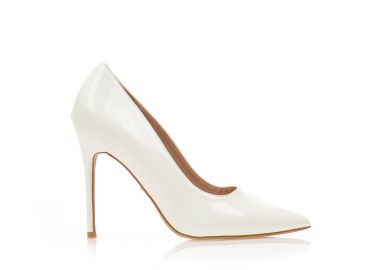 Γόβες TSOUKALAS λευκές λουστρίνι μυτερές ΛΕΥΚΟ - Tsoukalas - 