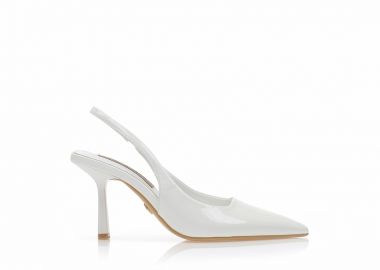 Γόβες TSOUKALAS λευκές λουστρίνι μυτερές ΛΕΥΚΟ - Tsoukalas - 