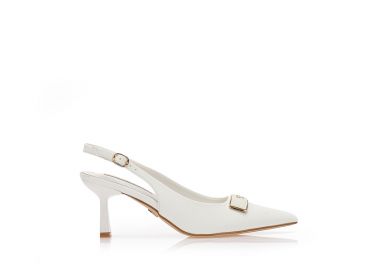 Γόβες TSOUKALAS λευκές με αγκράφα ΛΕΥΚΟ - Tsoukalas - 