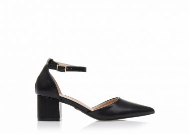 Γόβες TSOUKALAS μαύρες δερματίνη μυτερές ΜΑΥΡΟ - Tsoukalas - 