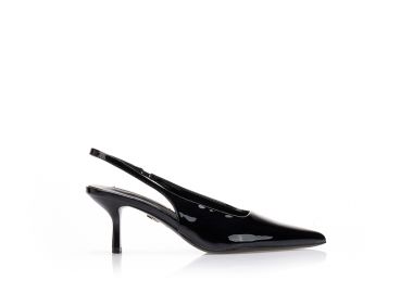 Γόβες TSOUKALAS μαύρες slingback με λάστιχο ΜΑΥΡΟ - Tsoukalas - 