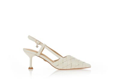 Γόβες TSOUKALAS με ιδιαίτερο φάσα και τακούνι ΛΕΥΚΟ - Tsoukalas - 