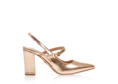 Γόβες TSOUKALAS μπρονζέ δερματίνη με μπαρέτα ΜΠΡΟΝΖΕ - Tsoukalas - 