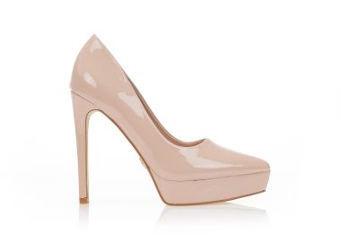 Γόβες TSOUKALAS nude λουστρίνι μυτερές με φιάπα NUDE - Tsoukalas - 