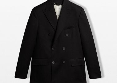 GOLDEN GOOSE Ανδρικό Μαύρο Double-Breasted Blazer - GOLDEN GOOSE - 