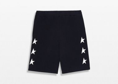 GOLDEN GOOSE Ανδρικό Μπλε Star-Print Drawstring Shorts - GOLDEN GOOSE - 