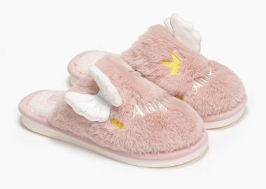 Γούνινες παιδικές παντόφλες angel - Ροζ - Issue - 