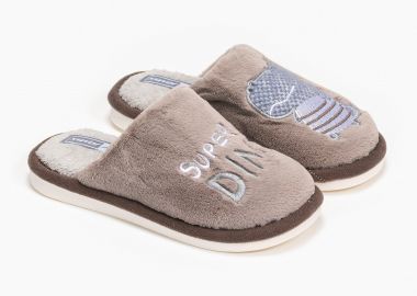 Γούνινες παιδικές παντόφλες με κέντημα - Πούρο - Issue - 