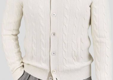 GRAN SASSO Ανδρικό Λευκό Jacket Zip Corean - GRAN SASSO - 