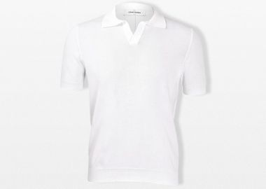 GRAN SASSO Ανδρικό Λευκό Jersey Poloshirt - GRAN SASSO - 