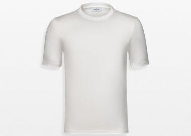 GRAN SASSO Ανδρικό Λευκό Round Neck T-Shirt - GRAN SASSO - 