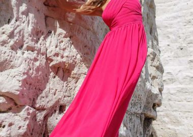 grecian maxi chiffon scarf φόρεμα - PerfectDress.gr - 