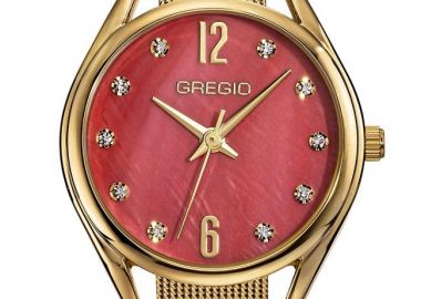 GREGIO Cluster Crystals - GR510022 Gold case with Stainless Steel Bracelet - Gregio - 