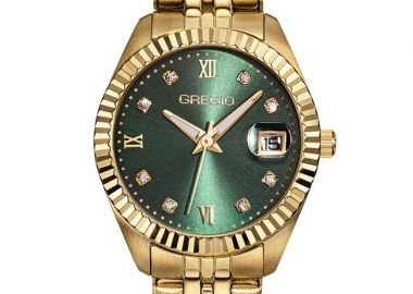 GREGIO Mallory Petit Crystals - GR480021 Gold case with Stainless Steel Bracelet - Gregio - 