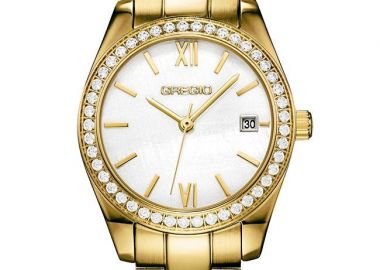 GREGIO Perlee Crystals - GR660020, Gold case with Stainless Steel Bracelet - Gregio - 
