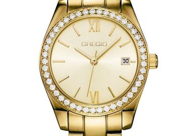 GREGIO Perlee Crystals - GR660022, Gold case with Stainless Steel Bracelet - Gregio - 