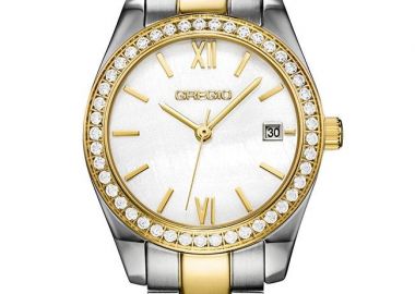 GREGIO Perlee Crystals - GR660040, Silver & Gold case with Stainless Steel Bracelet - Gregio - 