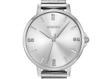 GREGIO Sleek Crystals - GR470010 Silver case with Stainless Steel Bracelet - Gregio - 