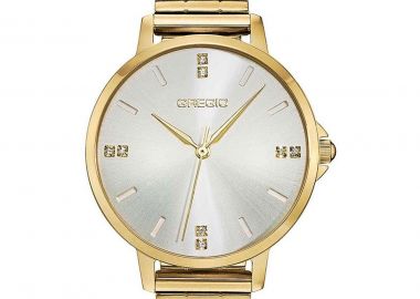 GREGIO Sleek Crystals - GR470020 Gold case with Stainless Steel Bracelet - Gregio - 