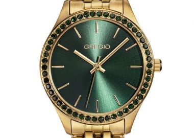 GREGIO Supernova Crystals - GR520021 Gold case with Stainless Steel Bracelet - Gregio - 