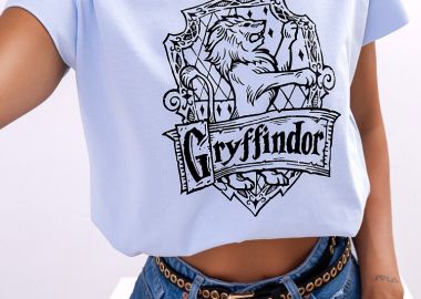 GRYFFINDOR CORD SKY BLUE T-SHIRT - fashionroom - 