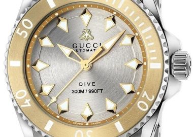 GUCCI Dive Automatic Swiss Made - YA136357, Silver & Gold case with Stainless Steel Bracelet - Gucci - 