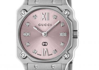 GUCCI G-Flat Diamond Small Swiss Made - YA166501, Silver case with Stainless Steel Bracelet - Gucci - 