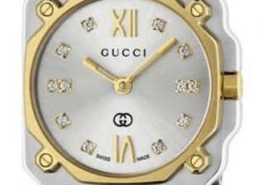 GUCCI G-Flat Diamond Small Swiss Made - YA166503, Silver case with Stainless Steel Bracelet - Gucci - 