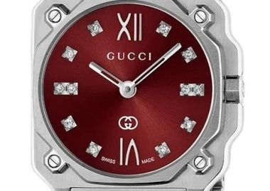 GUCCI G-Flat Diamond Small Swiss Made - YA166508, Silver case with Stainless Steel Bracelet - Gucci - 