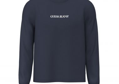Guess ανδρική μακρυμάνικη μπλούζα με λογότυπο Regular Fit - M5RI84K8HM0 Μπλε Navy - GUESS - 