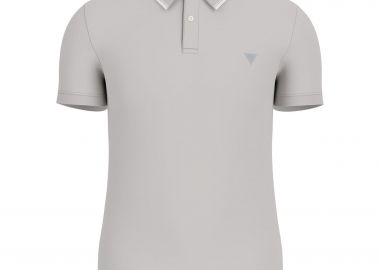 Guess ανδρική πλεκτή μπλούζα πόλο κοντομάνικη Slim Fit - M6RP66J1314 Γκρι - GUESS - 