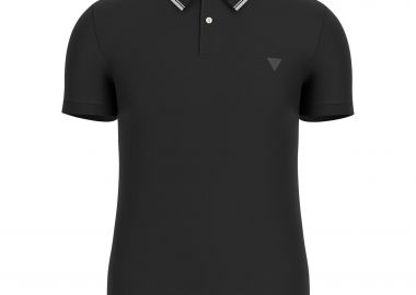 Guess ανδρική πλεκτή μπλούζα πόλο κοντομάνικη Slim Fit - M6RP66J1314 Μαύρο - GUESS - 
