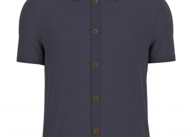 Guess ανδρικό πλεκτό πουκάμισο textured Regular Fit - M6GRZ1Z3HM1 Μπλε Navy - GUESS - 