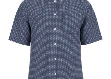Guess ανδρικό πουκάμισο με all-over print και τσέπη Regular Fit - M6GHB6D8381 Μπλε Σκούρο - GUESS - 
