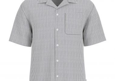 Guess ανδρικό πουκάμισο με ριγέ σχέδιο και τσέπη Regular Fit - M6GHB6WO551 Μαύρο - GUESS - 