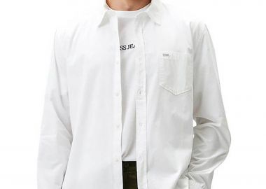 Guess ανδρικό πουκάμισο μονόχρωμο Slim Fit - M4YH35WGCF1 Λευκό - GUESS - 
