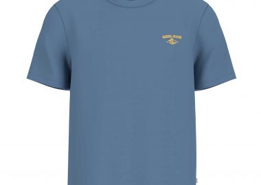 Guess ανδρικό T-shirt με κεντημένο λογότυπο Regular Fit - M6GIB7K8HM0 Μπλε Ανοιχτό - GUESS - 