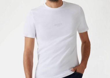 Guess ανδρικό T-shirt με κεντημένο λογότυπο Slim Fit - M2YI72I3Z14 Λευκό - GUESS - 
