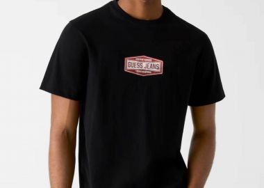 Guess ανδρικό T-shirt με logo print - M6RI41K8FQ4 Μαύρο - GUESS - 