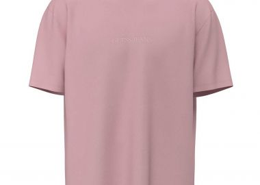 Guess ανδρικό T-shirt με logo Relaxed Fit - M4YI44K8FQ4 Ροζ - GUESS - 