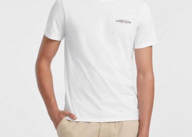 Guess ανδρικό T-Shirt με λογότυπο Slim Fit - M4YI55K8HM0 Λευκό - GUESS - 