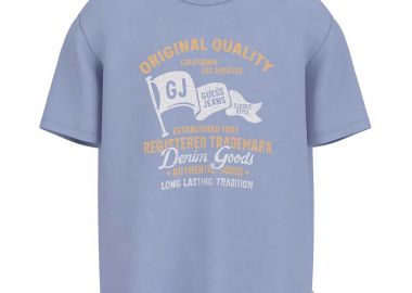 Guess ανδρικό T-shirt με print Oversized Fit - M6GIB8K8FQ4 Μπλε Ανοιχτό - GUESS - 