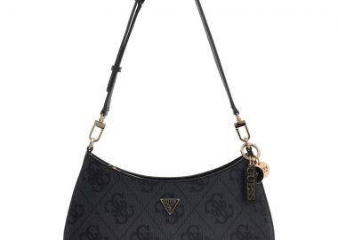 Guess ανθρακί τσάντα ώμου Noelle Top zip wide Logo - Guess - 