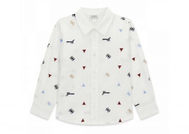 Guess βρεφικό πουκάμισο με all-over κέντημα - N6RH03WBHQ1 Λευκό - GUESS - 